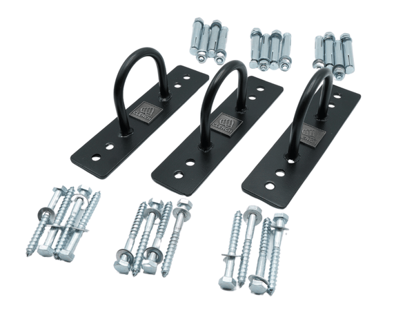 Set of 3 wall anchors for secure Clench Fitness grip installation