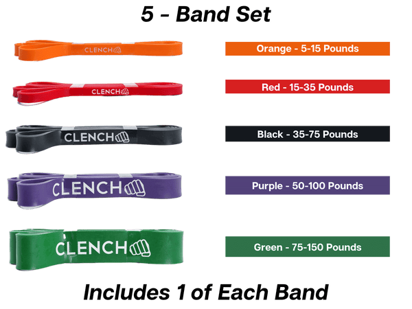 Blemish / Open Box - 41- Inch Loop Resistance Bands Clench Fitness Select Your Band: ORANGE - (5-15 lb)