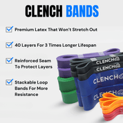 41- Inch Loop Resistance Bands Clench Fitness Select Your Band: ORANGE - (5-15 lb)