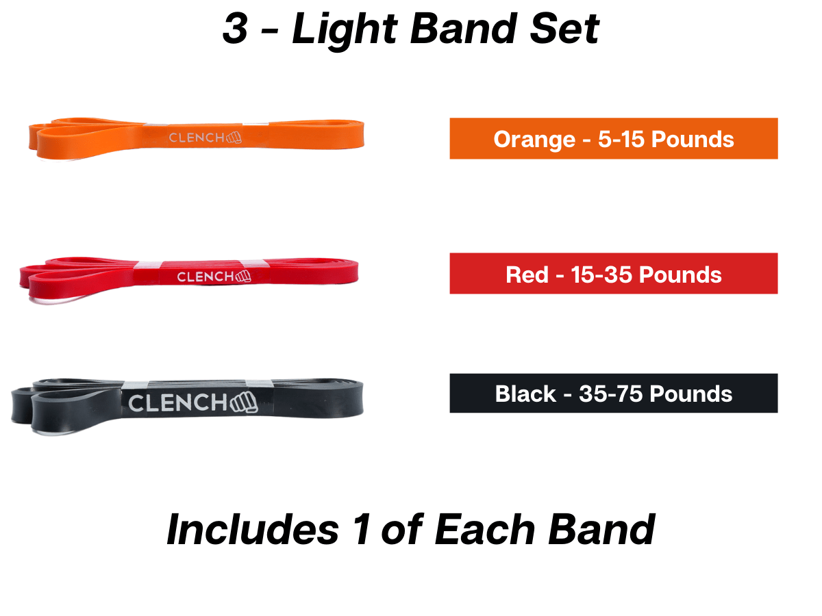 Blemish / Open Box - 41- Inch Loop Resistance Bands Clench Fitness Select Your Band: ORANGE - (5-15 lb)