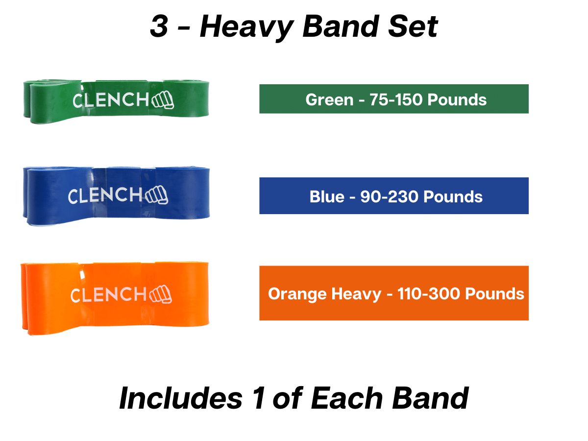 Blemish / Open Box - 41- Inch Loop Resistance Bands Clench Fitness Select Your Band: ORANGE - (5-15 lb)
