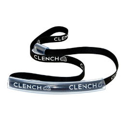 Clench Fitness graphic featuring innovative accessories for resistance bands