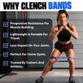 Why Clench bands, with a woman doing banded squats
