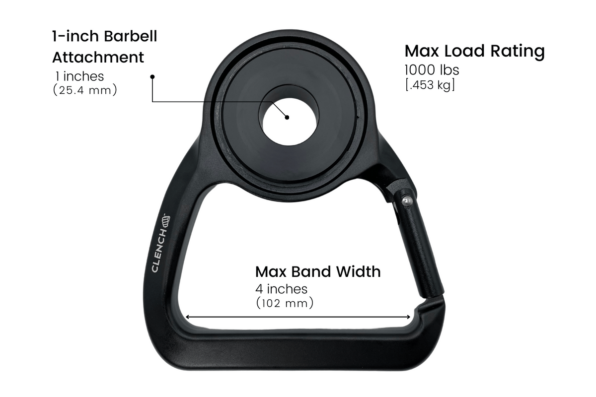 Barbell Resistance Band Hooks Clench Fitness Size: Olympic Barbell (2 Inch Diameter)