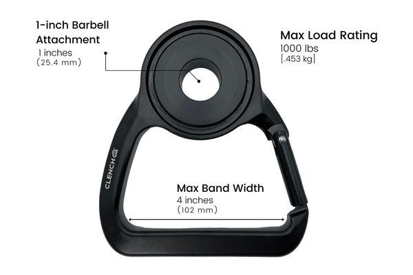 Barbell Resistance Band Hooks Clench Fitness Size: Olympic Barbell (2 Inch Diameter)