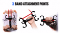 clench band handle has 3 unique band attachment points