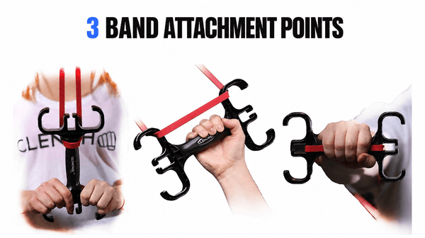 clench band handle has 3 unique band attachment points