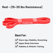 41- Inch Loop Resistance Bands Clench Fitness Select Your Band: RED - (15-35 lb)