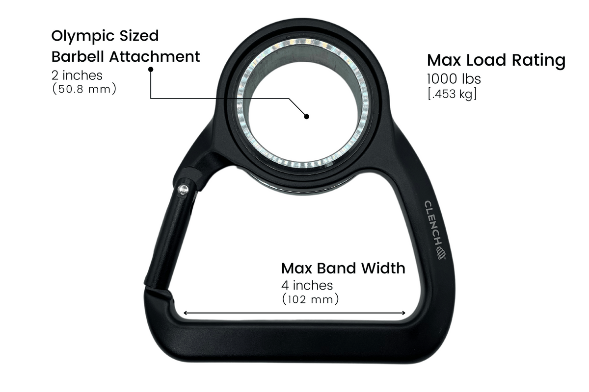 Barbell Resistance Band Hooks Clench Fitness Size: Olympic Barbell (2 Inch Diameter)