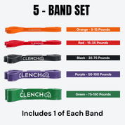 41- Inch Loop Resistance Bands Clench Fitness Select Your Band: 5 Band Set