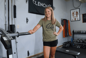 Clench Classic Tee Clench Fitness Color: Heather Black Size: XS